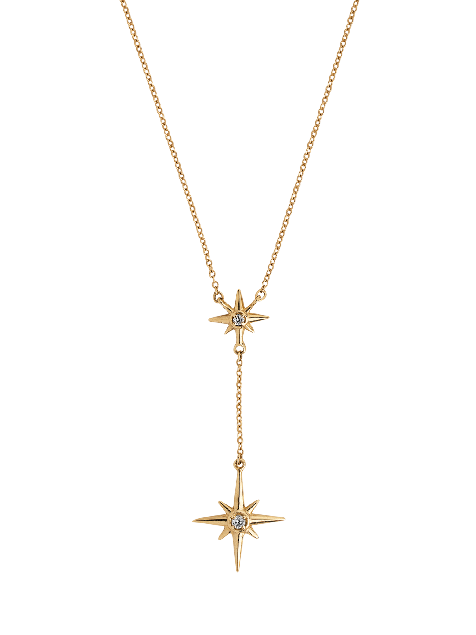 14k gold & diamond north star double pendant